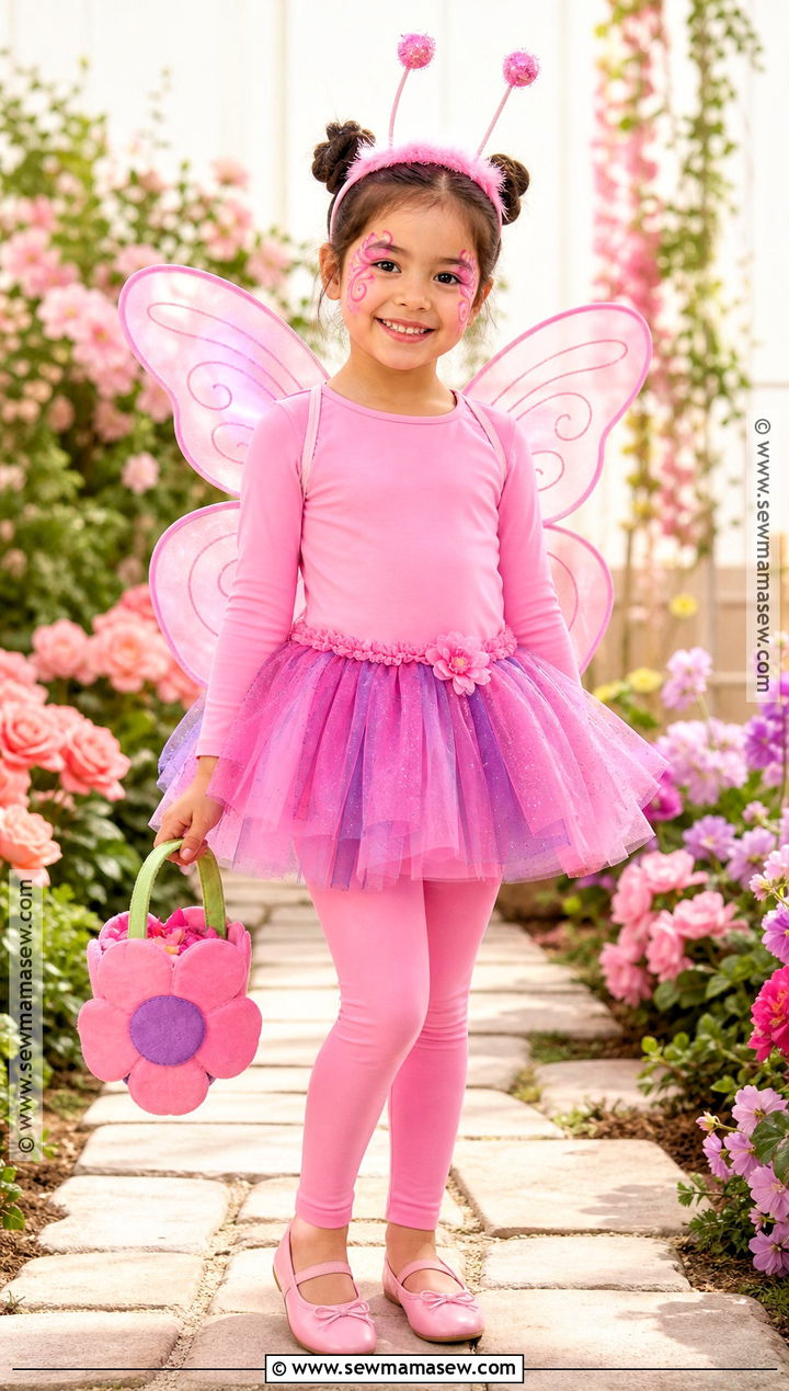 Pink Butterfly Costume With Wings - 30 halloween costumes girls for kids
