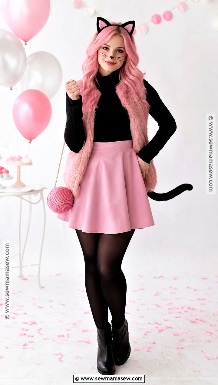 Pink Cat Costume With Pink Hair - 35 pink hair costume ideas