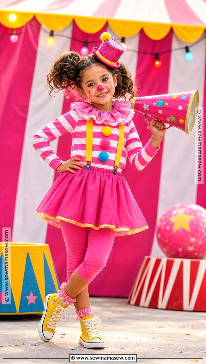 Pink Circus Girl Clown Costume - 30 girl clown costume ideas
