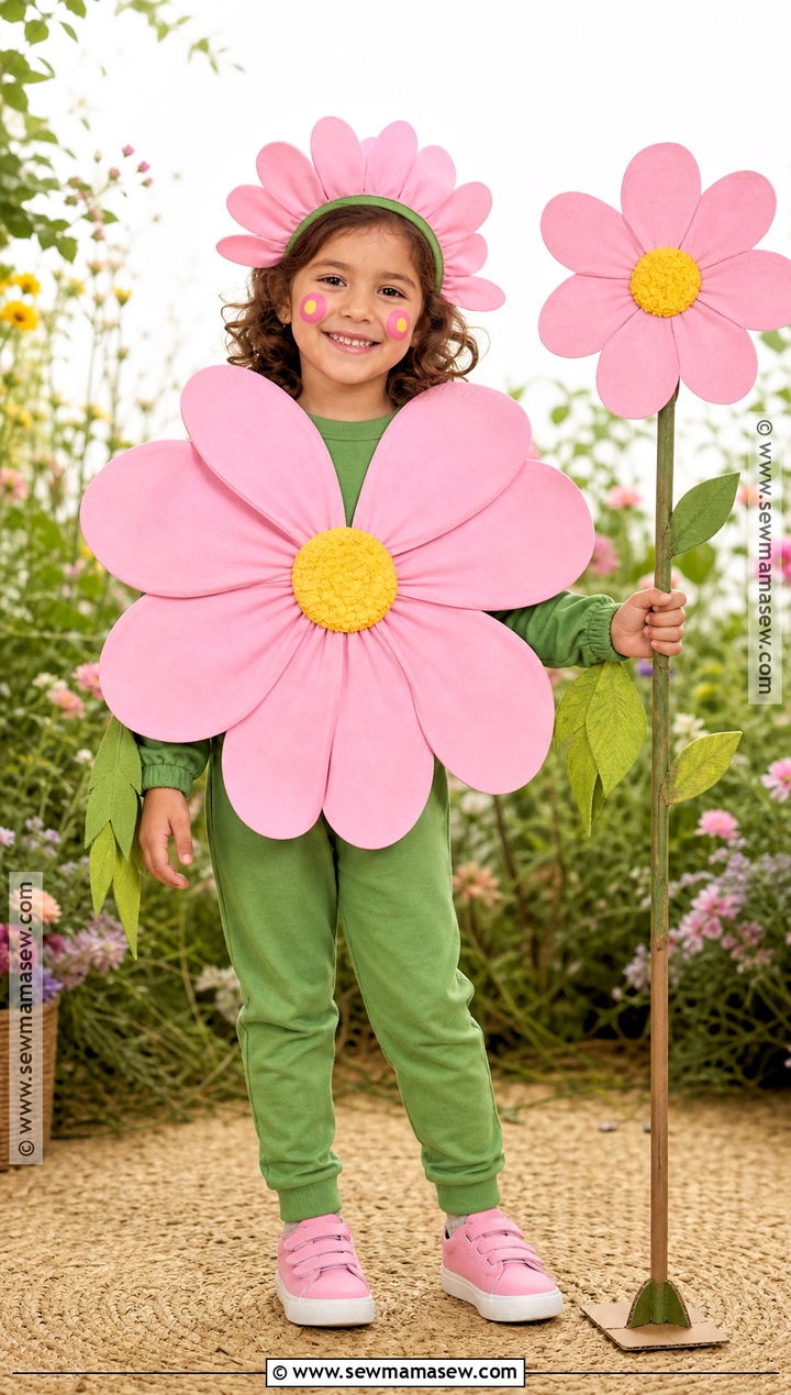Pink Cosmos Flower Costume For Kids - 30 flower costume ideas for kids
