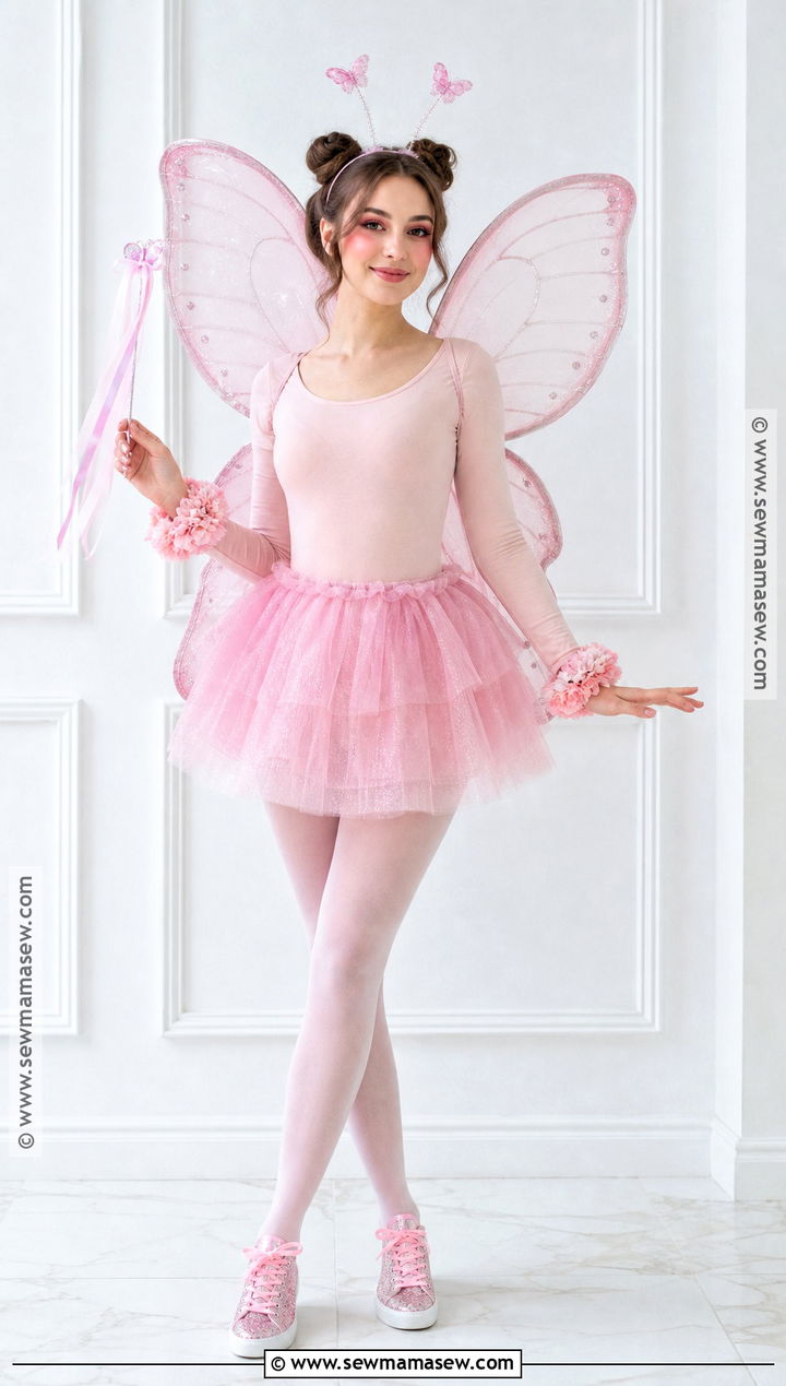 Pink Fairy Butterfly Costume With Tulle Skirt - 30 Butterfly Costume Women's Ideas