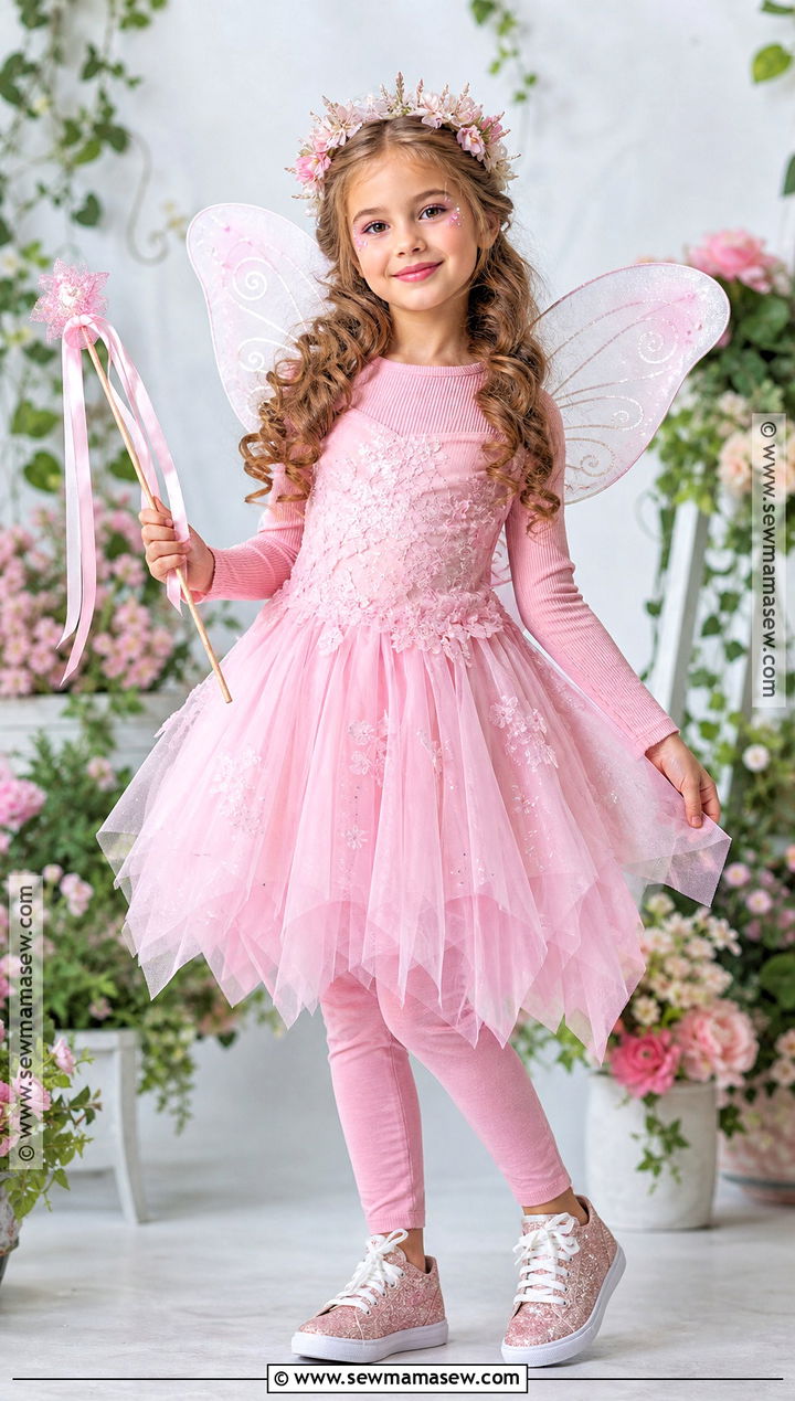 Pink Fairy Costume With Flower Crown - 40 halloween costume ideas for girls