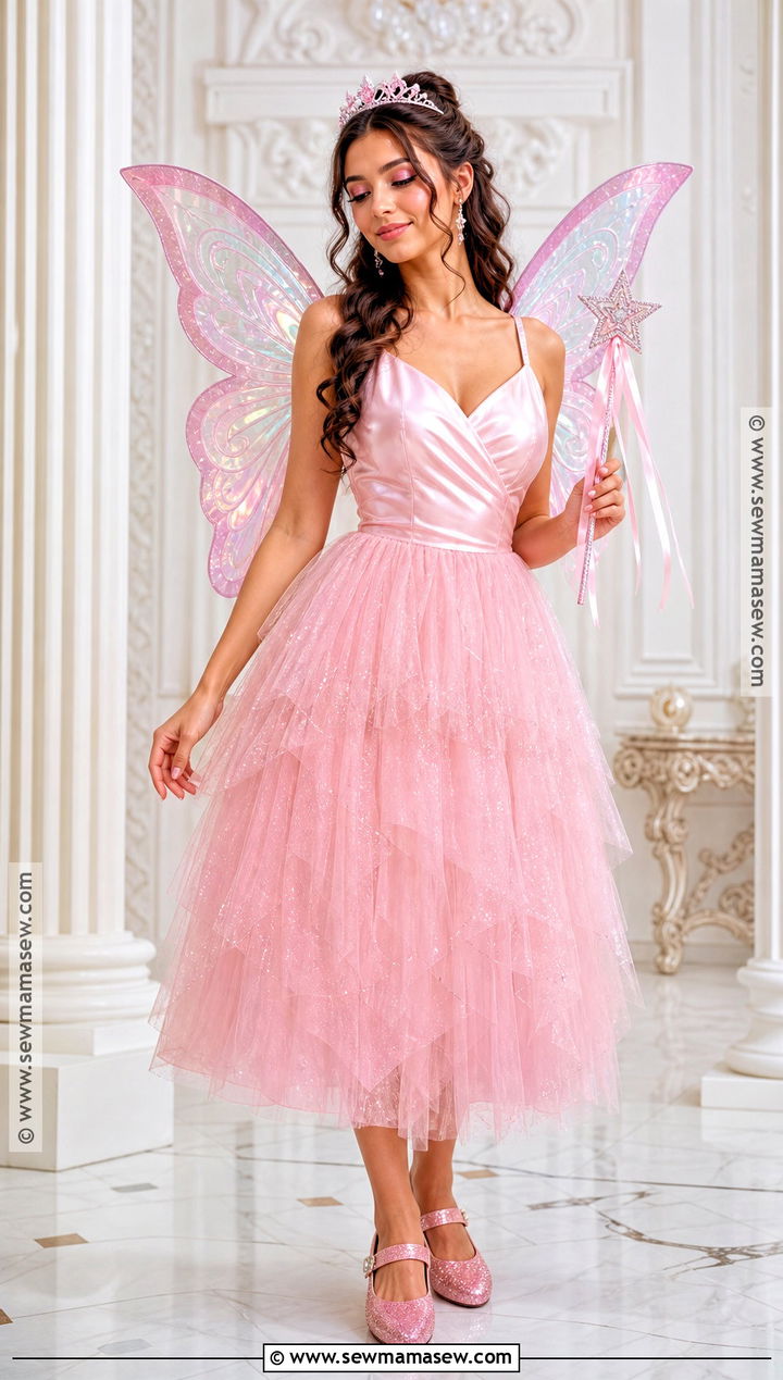Pink Fairy Princess Costume With Tulle Skirt - 35 pretty halloween costumes