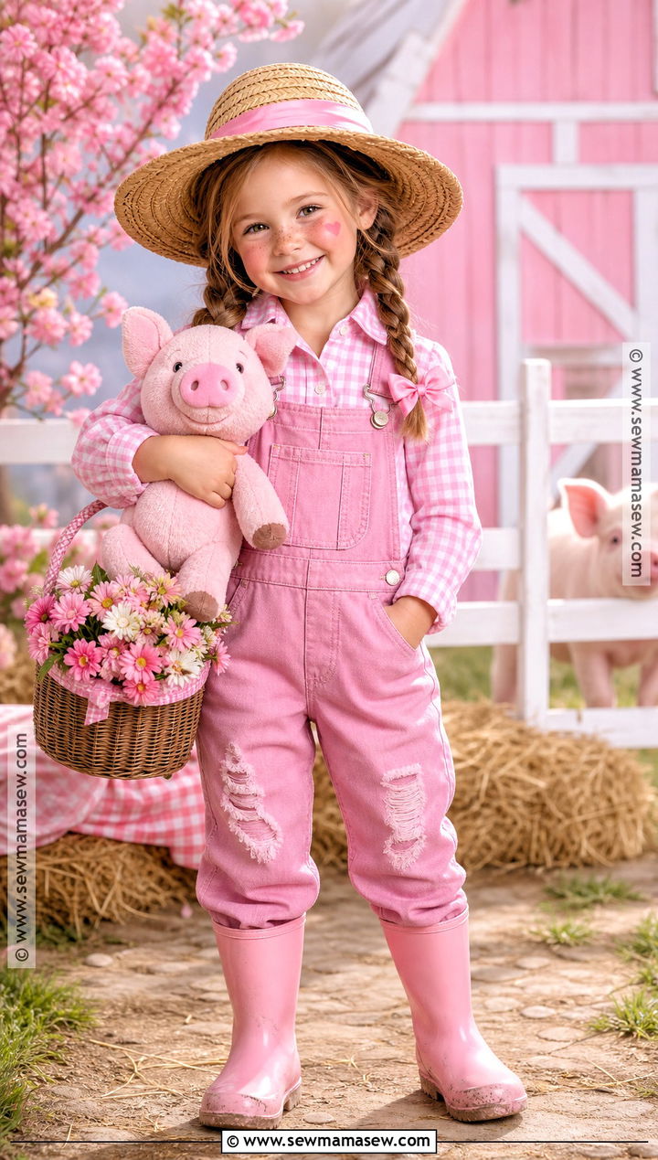 Pink Farmer Costume - 30 farmer costume ideas for kids
