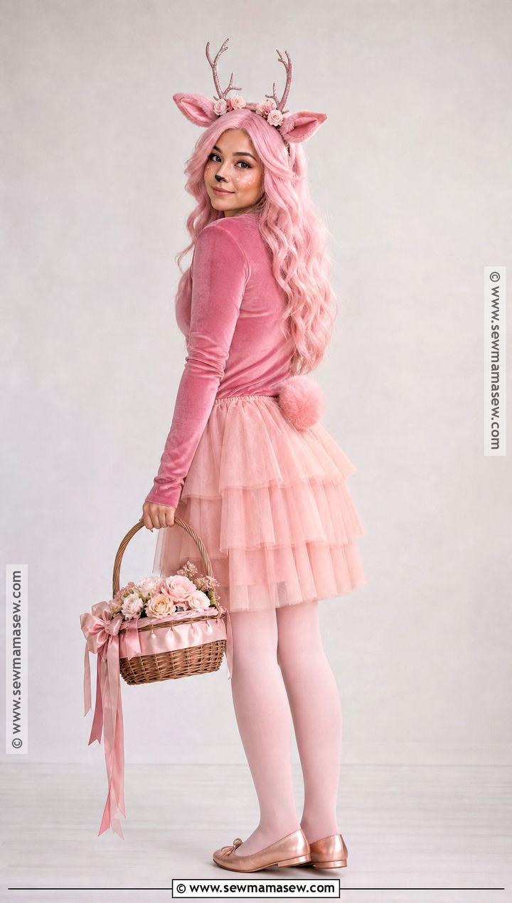 Pink Fawn Costume With Tulle Skirt - 30 fawn halloween costume ideas