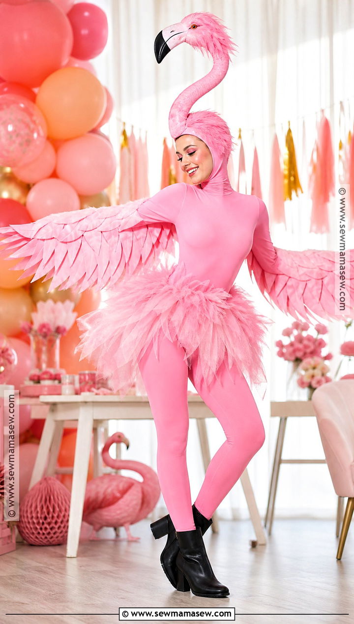 Pink Flamingo Bird Costume - 30 bird halloween costume ideas