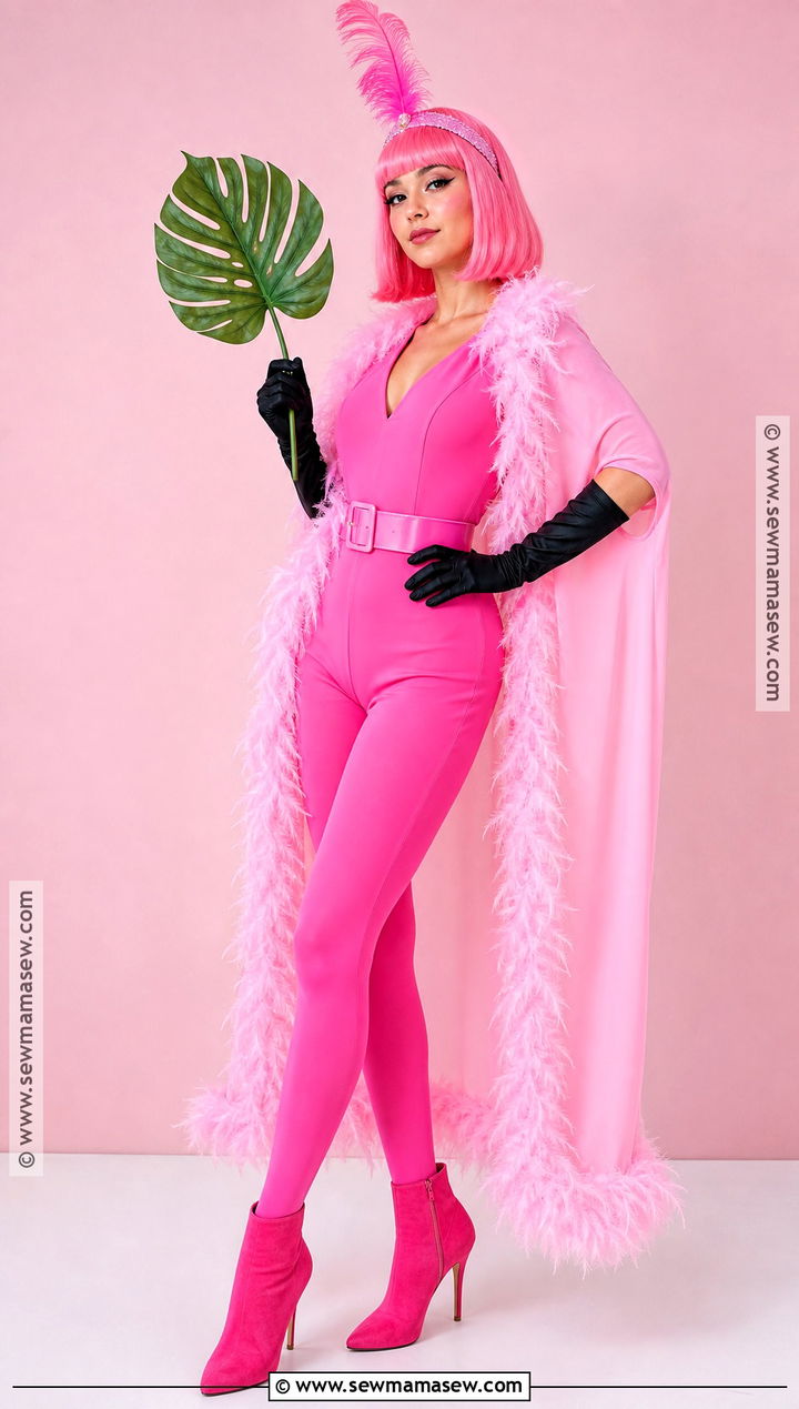 Pink Flamingo Costume With Feather Cape - 30 Grown Ups Costume Ideas
