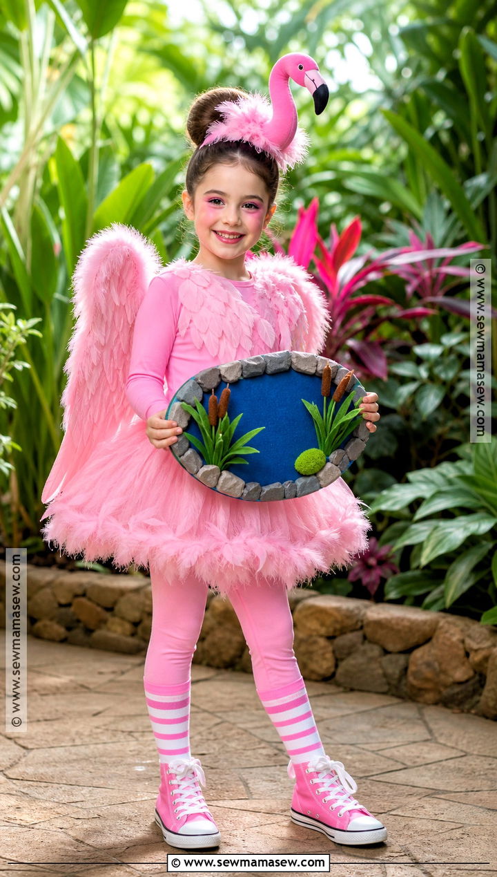 Pink Flamingo Costume With Feather Tutu - 45 kids halloween costumes