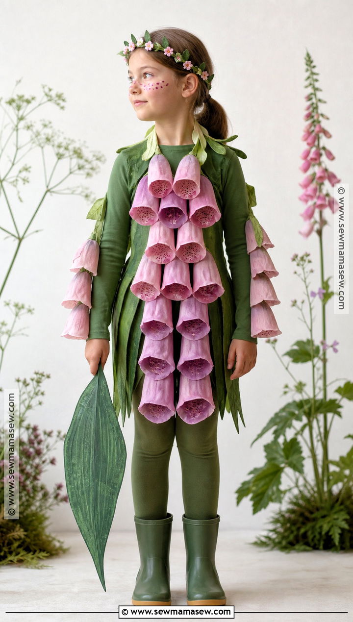 Pink Foxglove Flower Costume For Kids - 30 flower costume ideas for kids