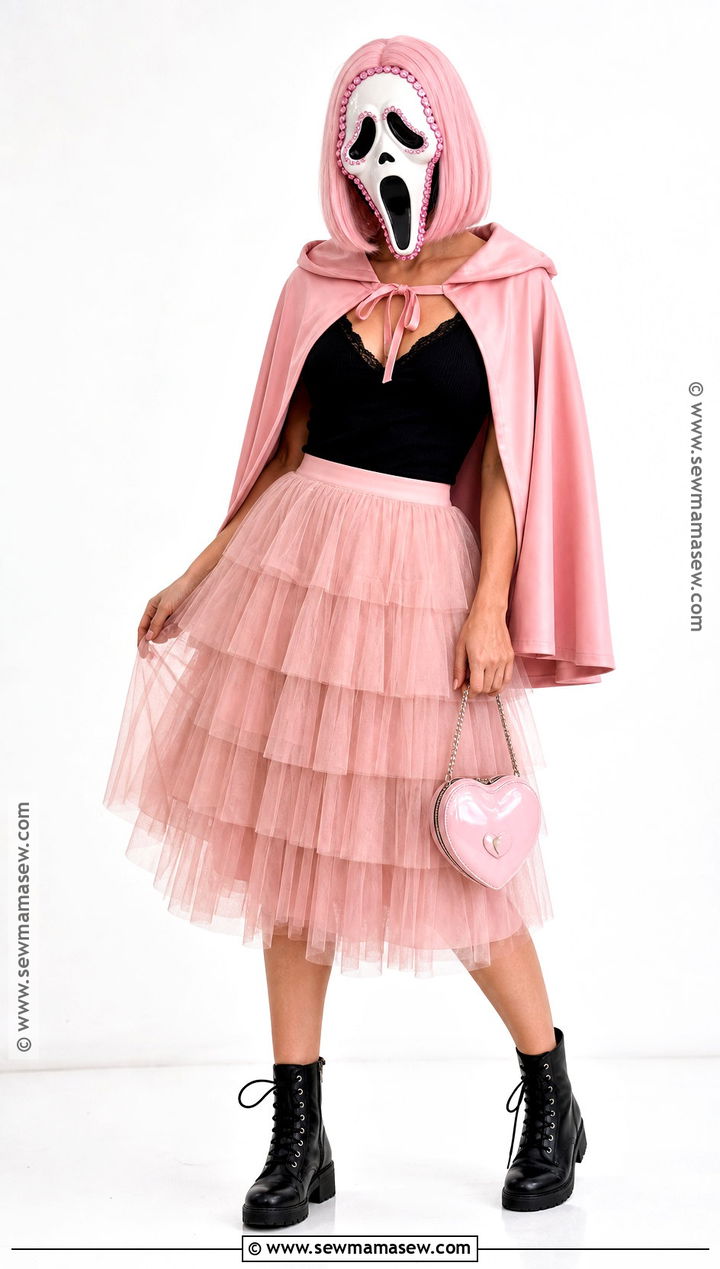 Pink Ghost Face Costume With Tulle Skirt - 45 ghost face costume ideas for women