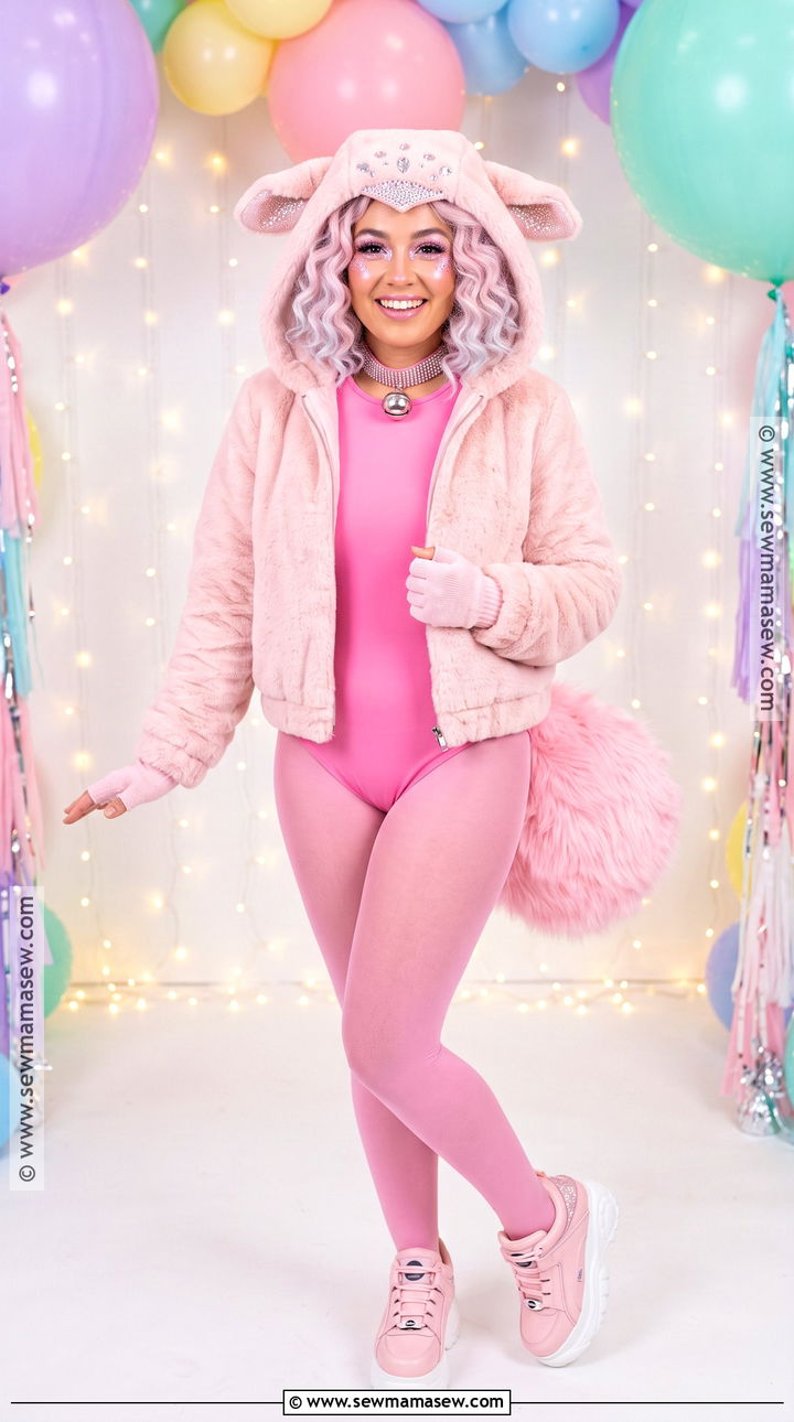 Pink Glam Lamb Costume - 30 lamb halloween costume ideas