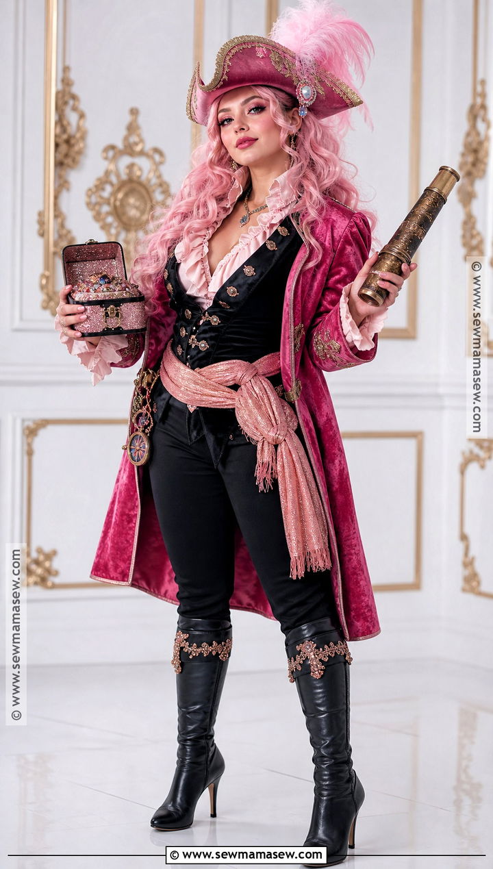 Pink Glam Pirate Cosplay - 30 pirate cosplay ideas for females