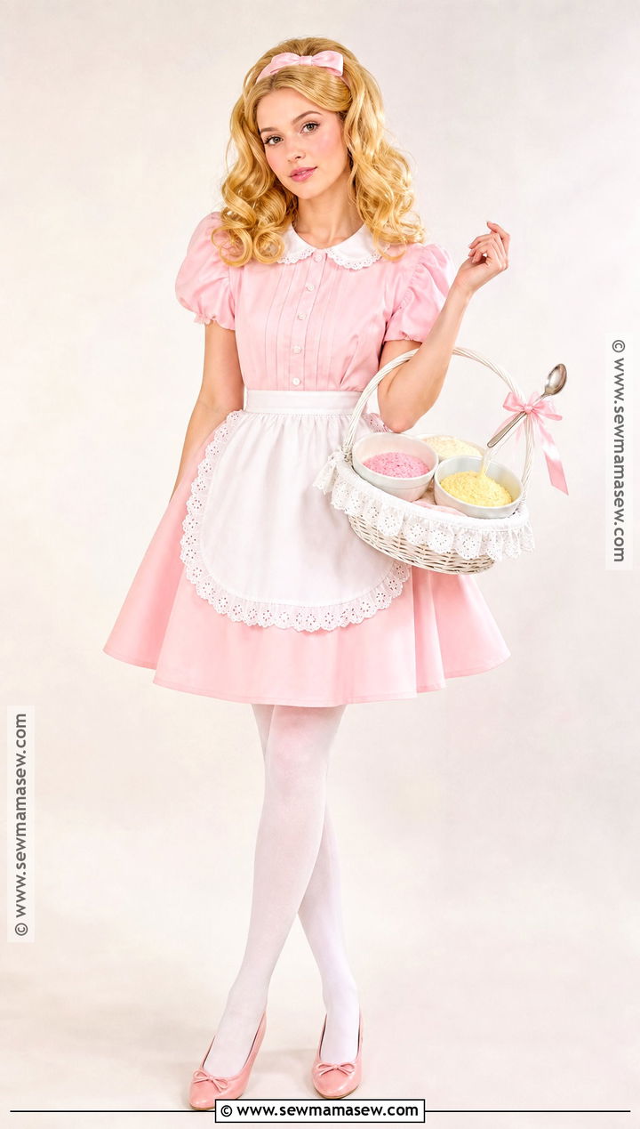 Pink Goldie Locks Costume With Ruffled Apron - 35 goldie locks costume ideas