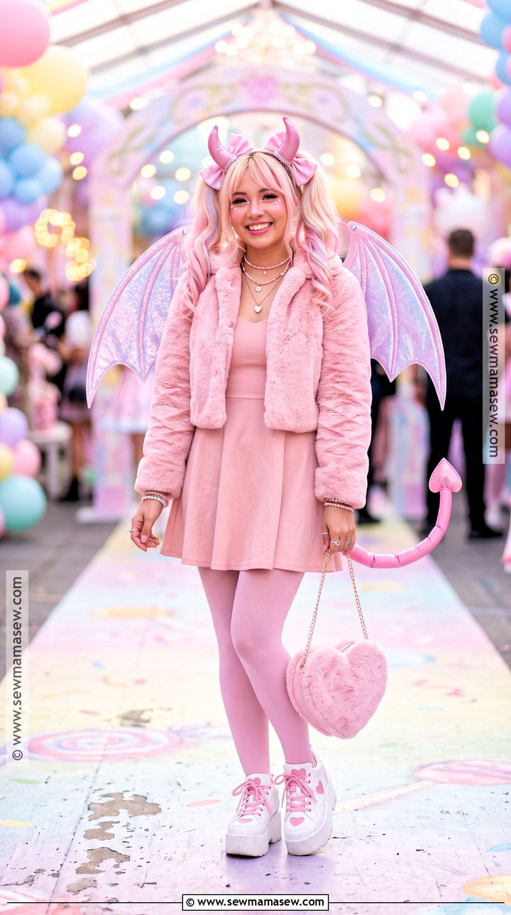 Pink Pastel Demon Halloween Costume - 35 demon halloween costume ideas