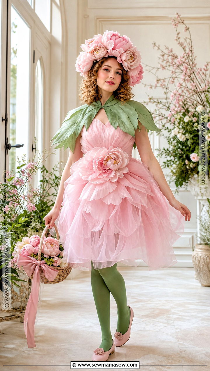 Pink Peony Flower Costume - 40 Flower Costume Ideas
