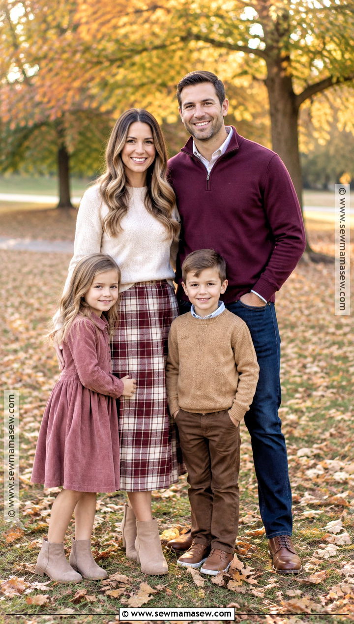 Pink Plaid and Neutral Fall Family Photo Outfits - 15 pink family photo outfits fall