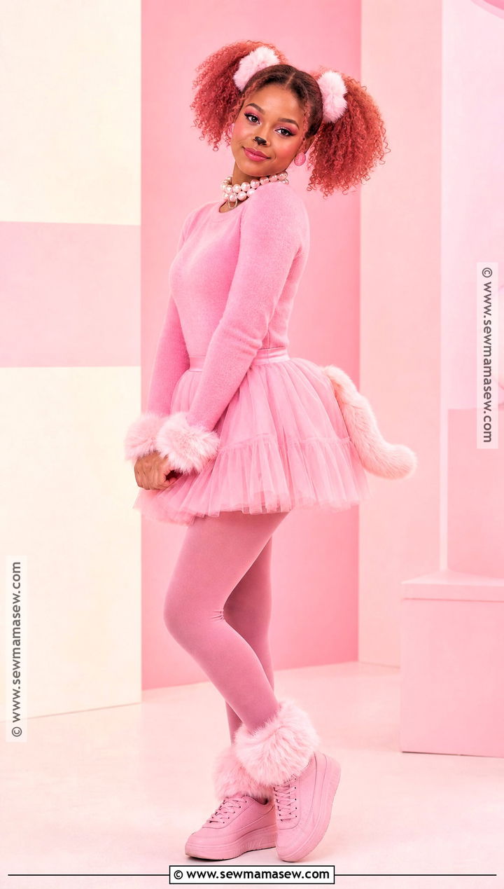Pink Poodle Costume With Curly Hair - 40 curly hair halloween costume ideas