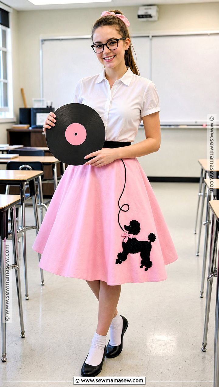 Pink Poodle Skirt 50th Day of School Outfit - 30 50th day of school dress up ideas