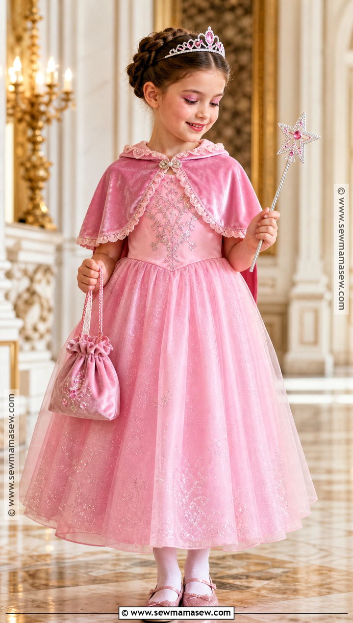 Pink Princess Costume With Jeweled Cape - 40 halloween costume ideas for girls