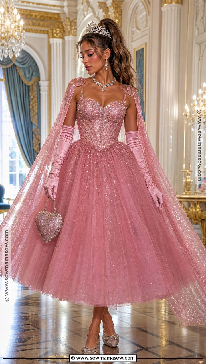 Pink Princess Costume With Sparkly Cape - 35 Princess Costume Ideas