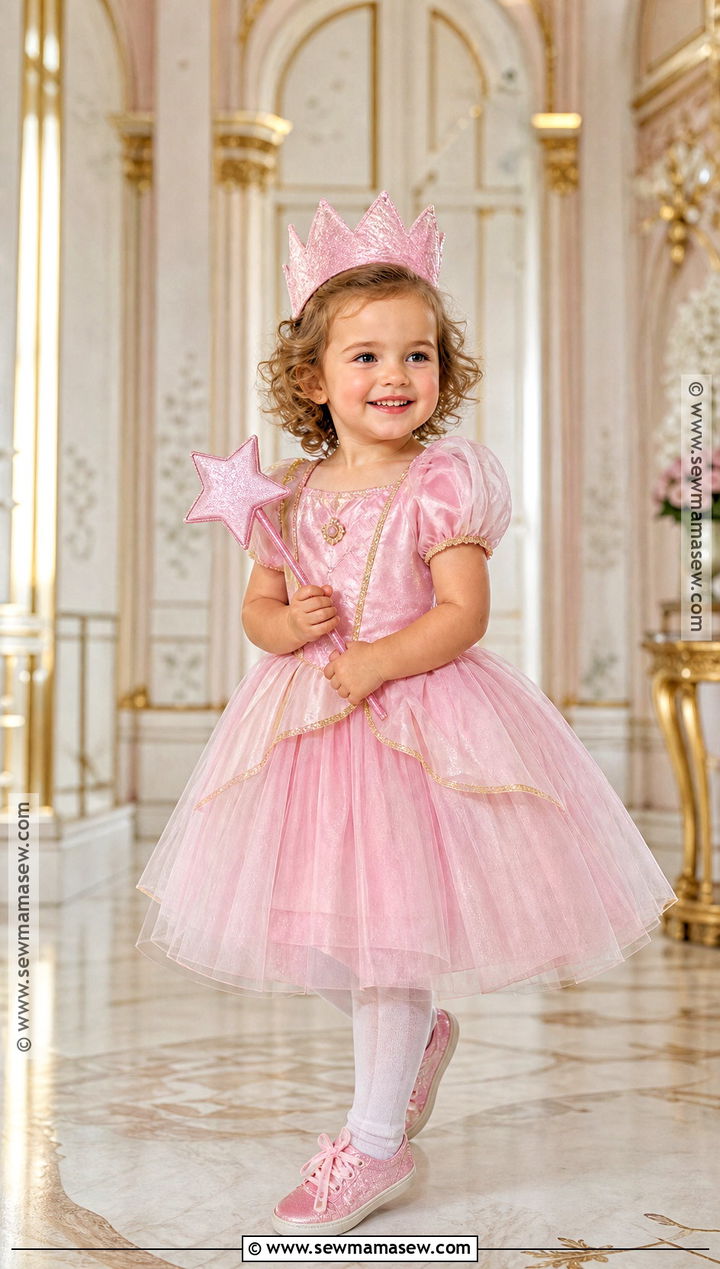 Pink Princess Costume With Sparkly Crown - 30 toddler girl costume ideas