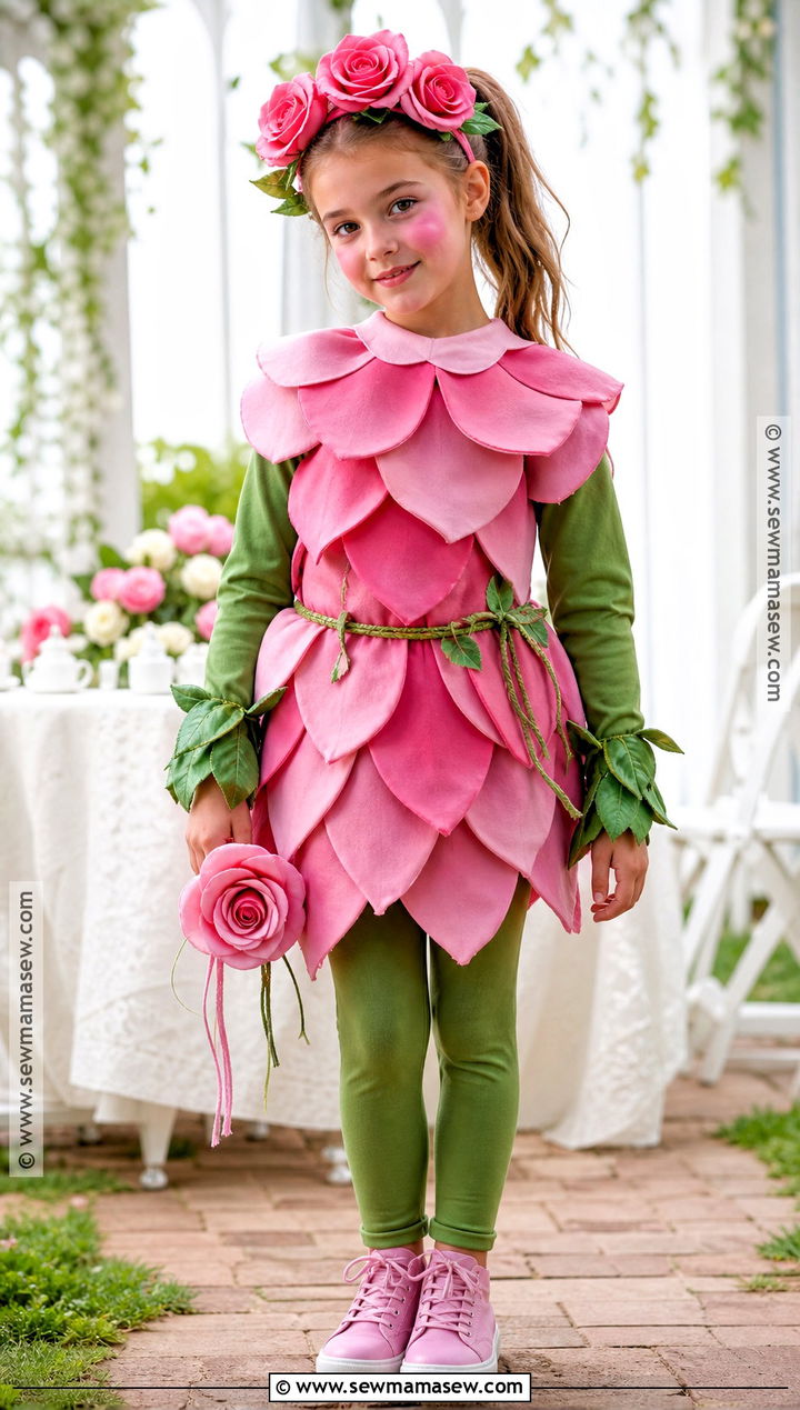 Pink Rose Flower Costume For Kids - 30 flower costume ideas for kids