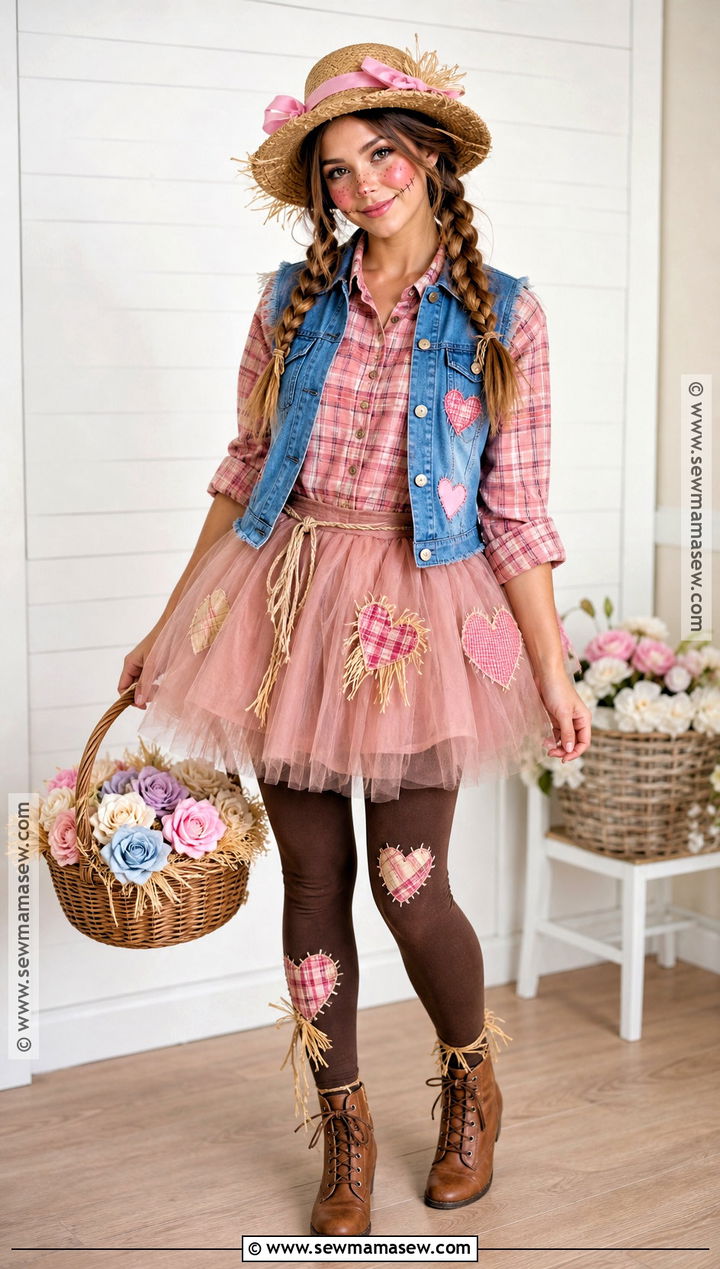 Pink Scarecrow Outfit With Tutu - 30 scarecrow outfit ideas