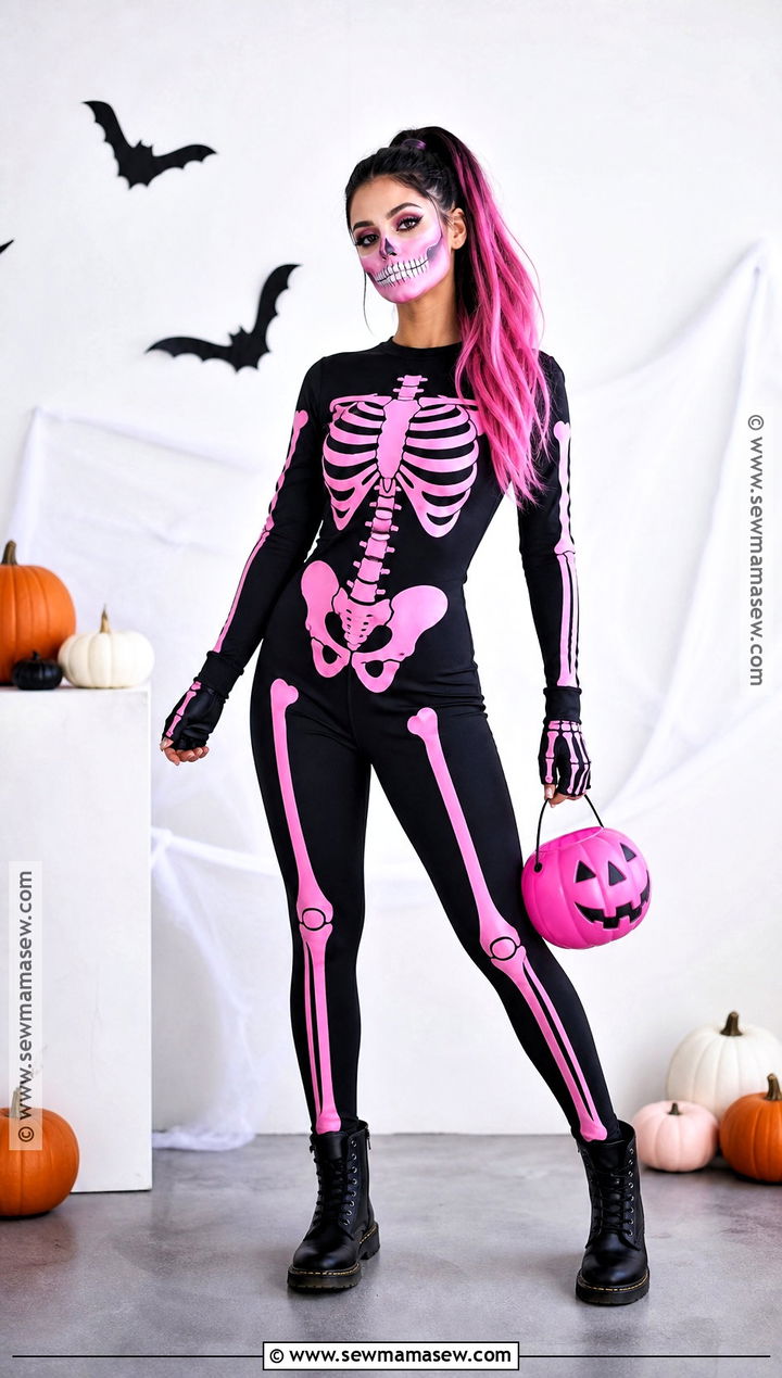 Pink Skeleton Costume - 40 pink halloween costumes