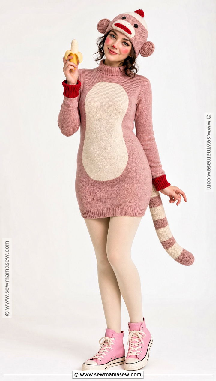 Pink Sock Monkey Costume - 35 Monkey Costume Ideas for Women