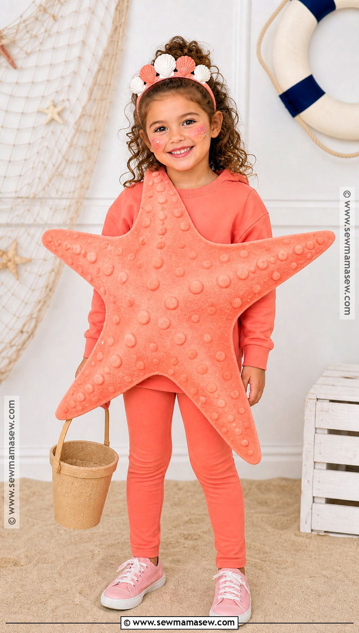 Pink Starfish Costume With Textured Points - 30 under the sea costume ideas