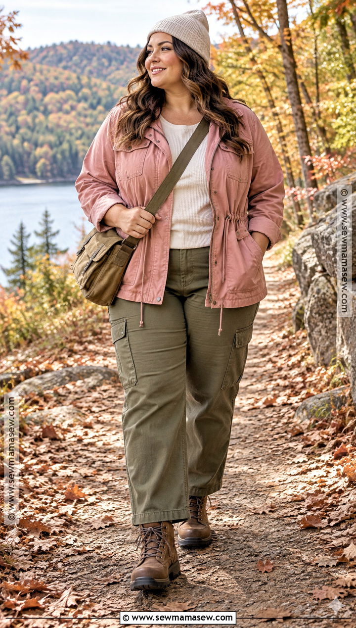Pink Utility Jacket With Cargo Pants - 15 autumn pink jacket ideas