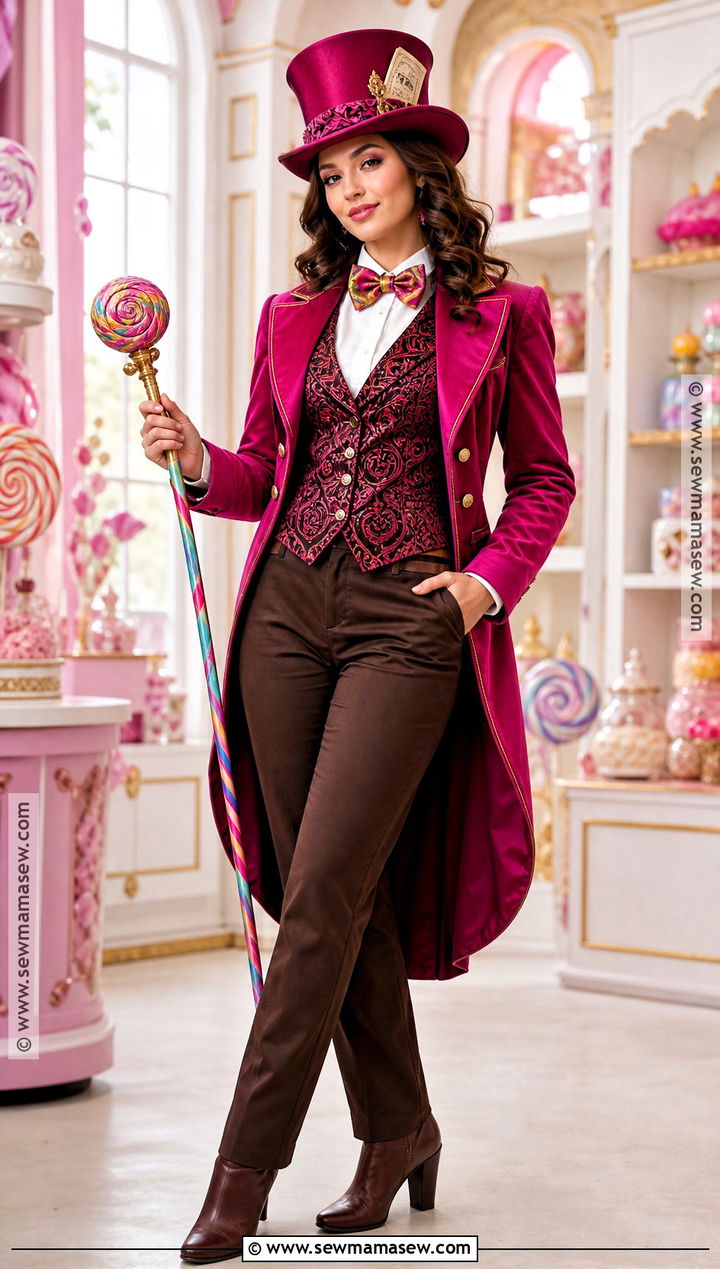 Pink Willy Wonka Costume With Tailcoat - 35 Willy Wonka Costume Ideas for Women