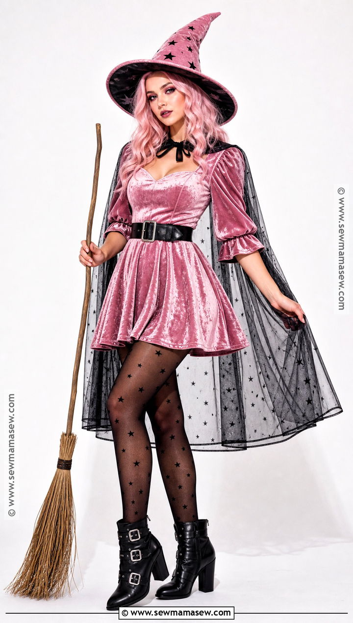 Pink Witch Dress Costume - 30 pink dress halloween costume ideas