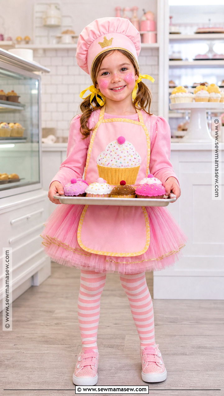 Pinkalicious Baker Costume With Cupcake Apron - 40 pinkalicious costume ideas