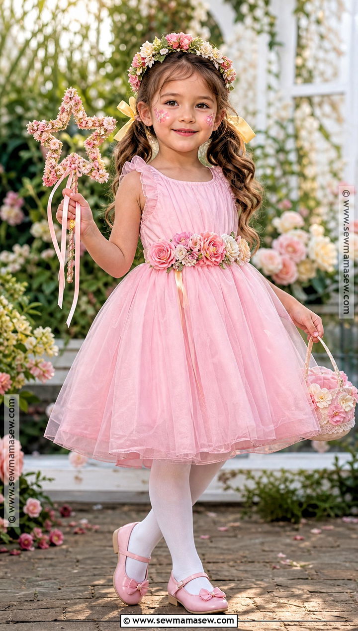 Pinkalicious Flower Girl Costume With Floral Crown - 40 pinkalicious costume ideas
