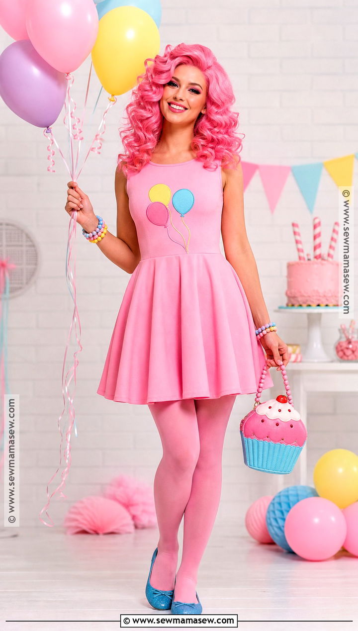 Pinkie Pie Costume With Party Dress - 30 pink hair costume ideas