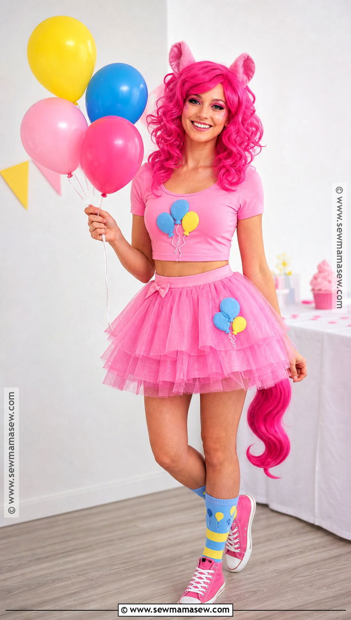 Pinkie Pie Costume With Pink Tulle Skirt - 30 mlp costume ideas