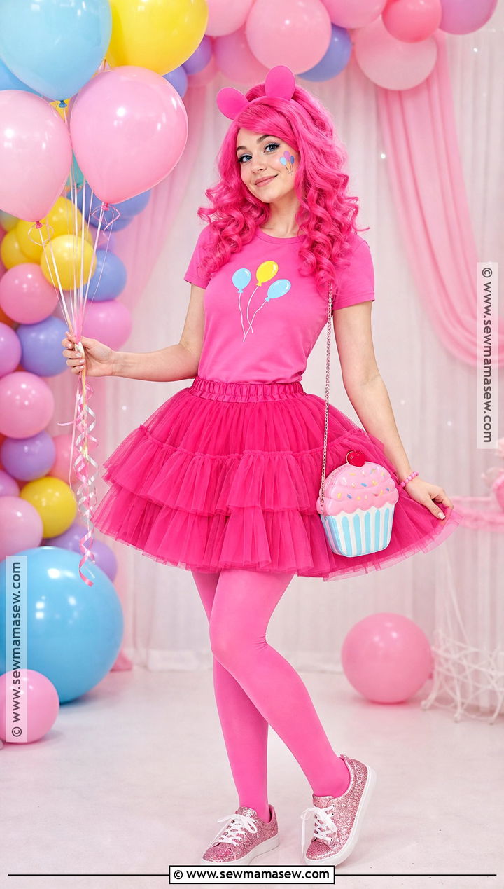 Pinkie Pie Costume With Tulle Skirt - 35 pink hair halloween costume ideas