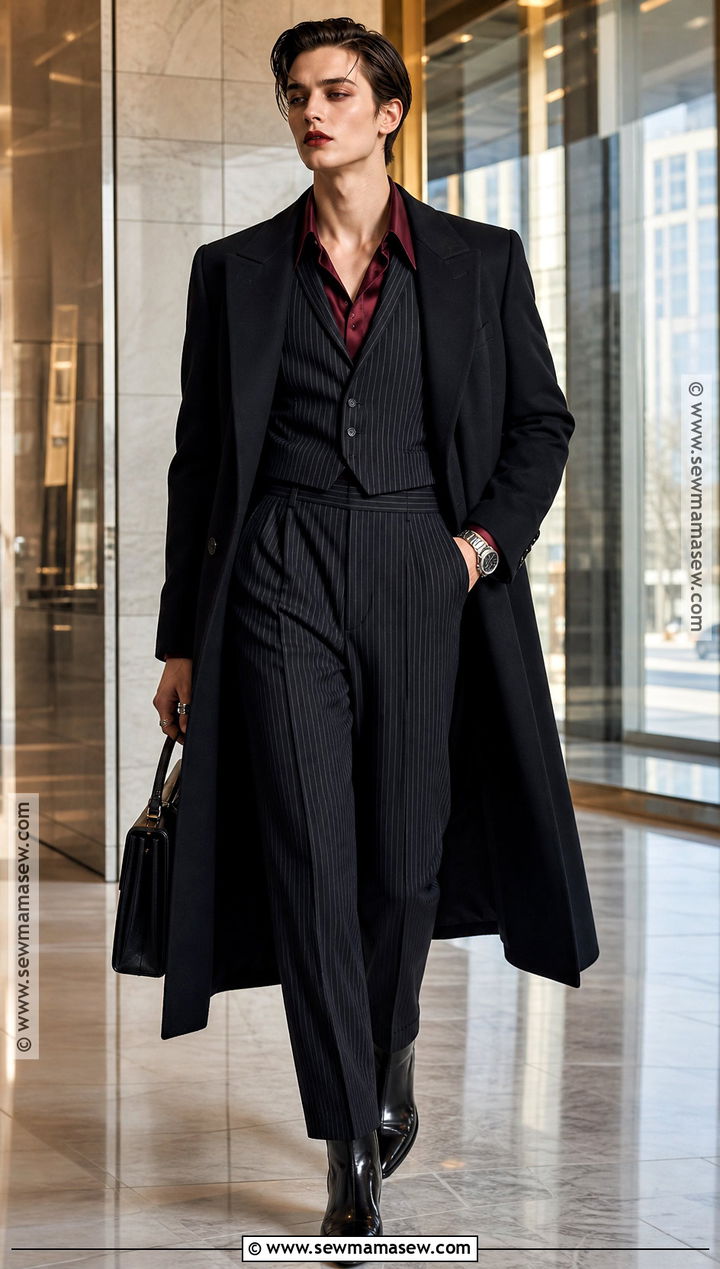 Pinstripe Waistcoat Suit Vampire Outfit - 40 modern vampire outfit ideas