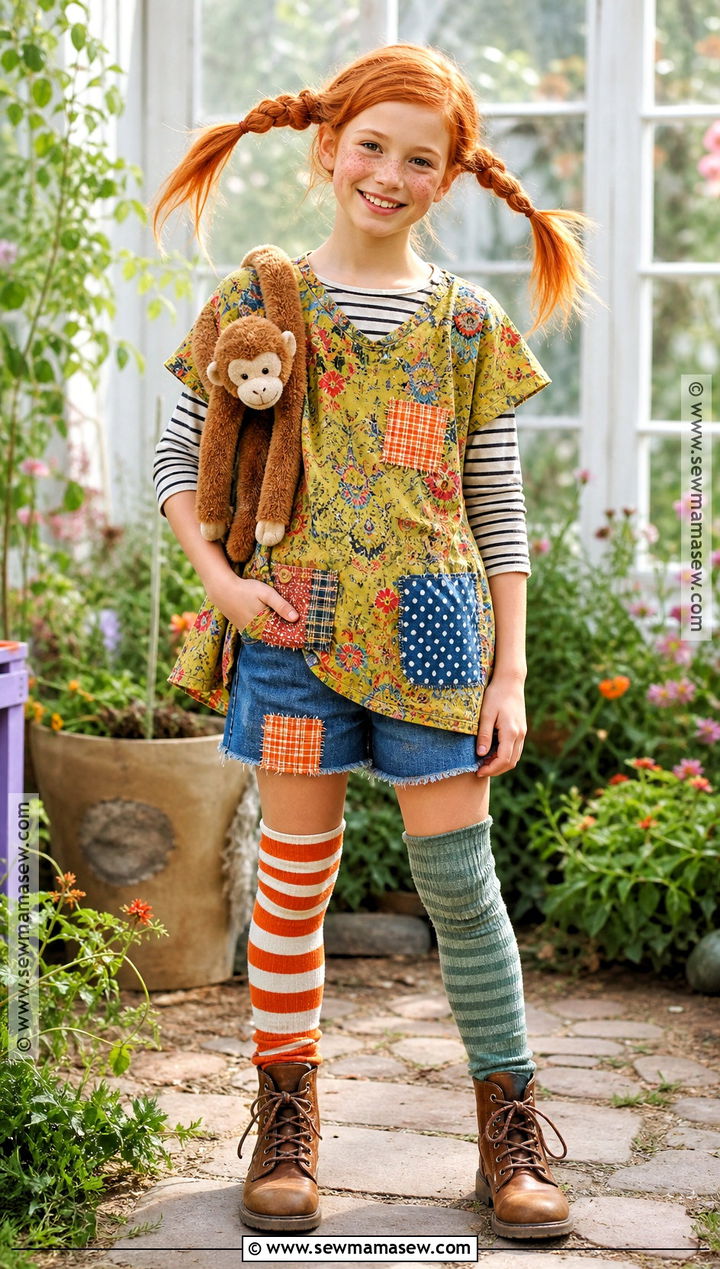 Pippi Longstocking Costume With Braided Hair - 30 easy book character costumes for kids