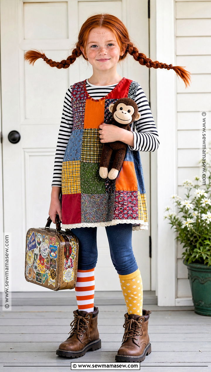 Pippi Longstocking Costume With Braids - 35 book character dress up ideas
