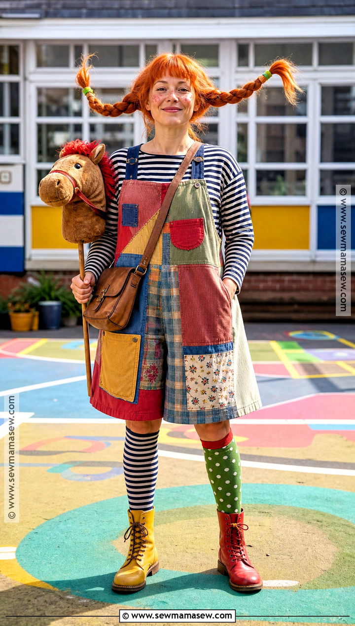 Pippi Longstocking Costume With Braids - 35 book week costumes for teachers