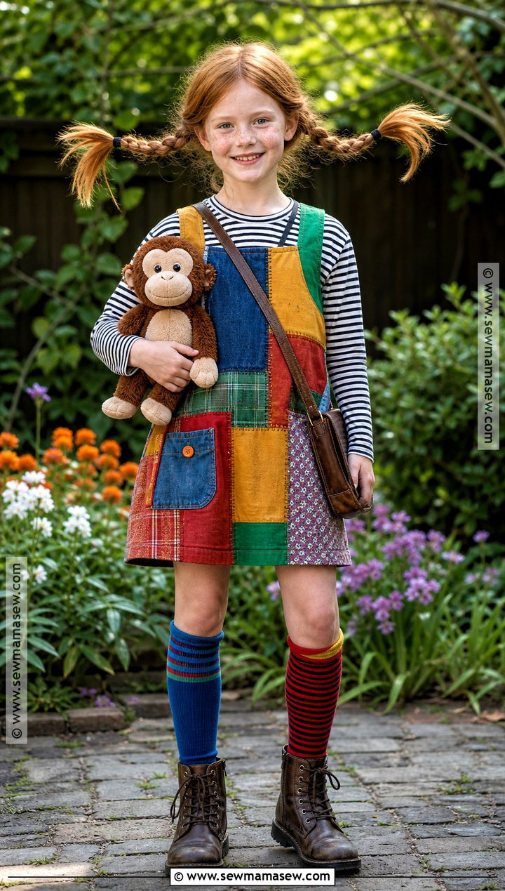 Pippi Longstocking Costume With Braids - 40 book character costumes for kids