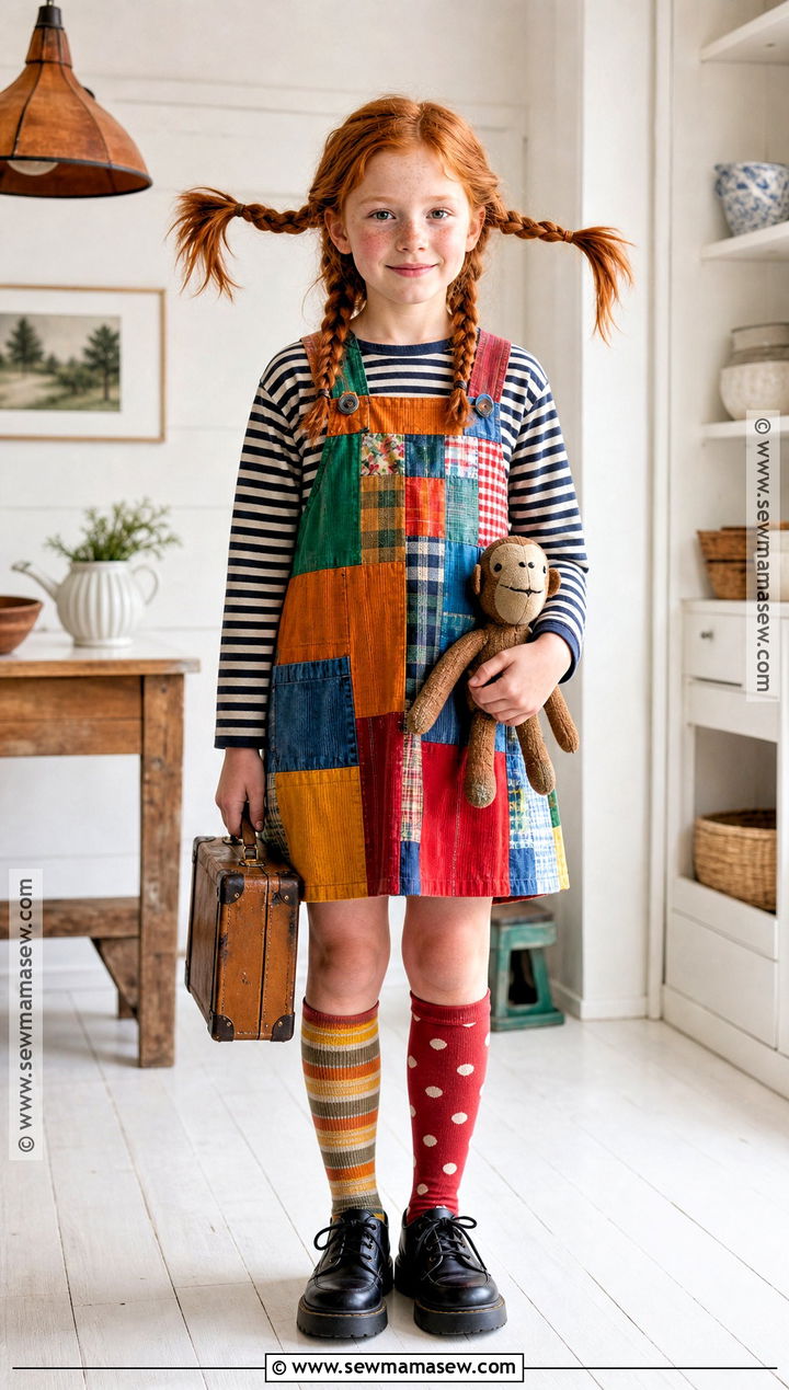 Pippi Longstocking Costume With Braids - 45 world book day costumes