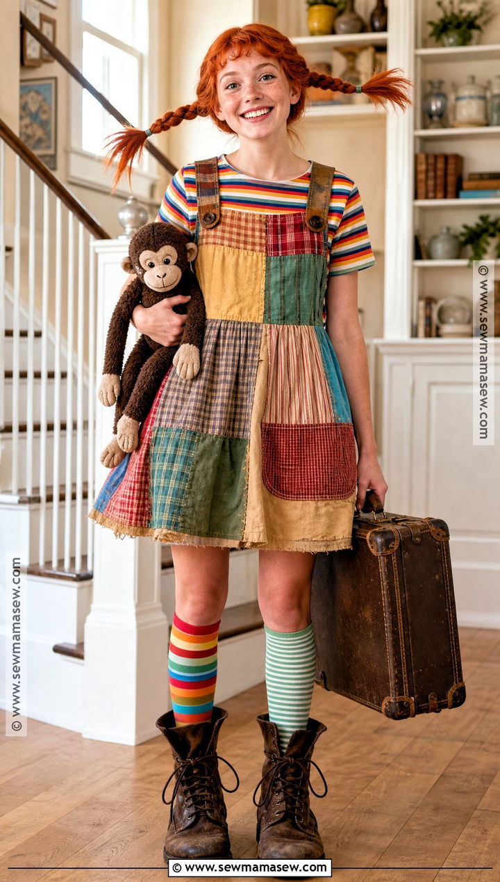 Pippi Longstocking Costume With Red Braids - 30 halloween costumes with red hair