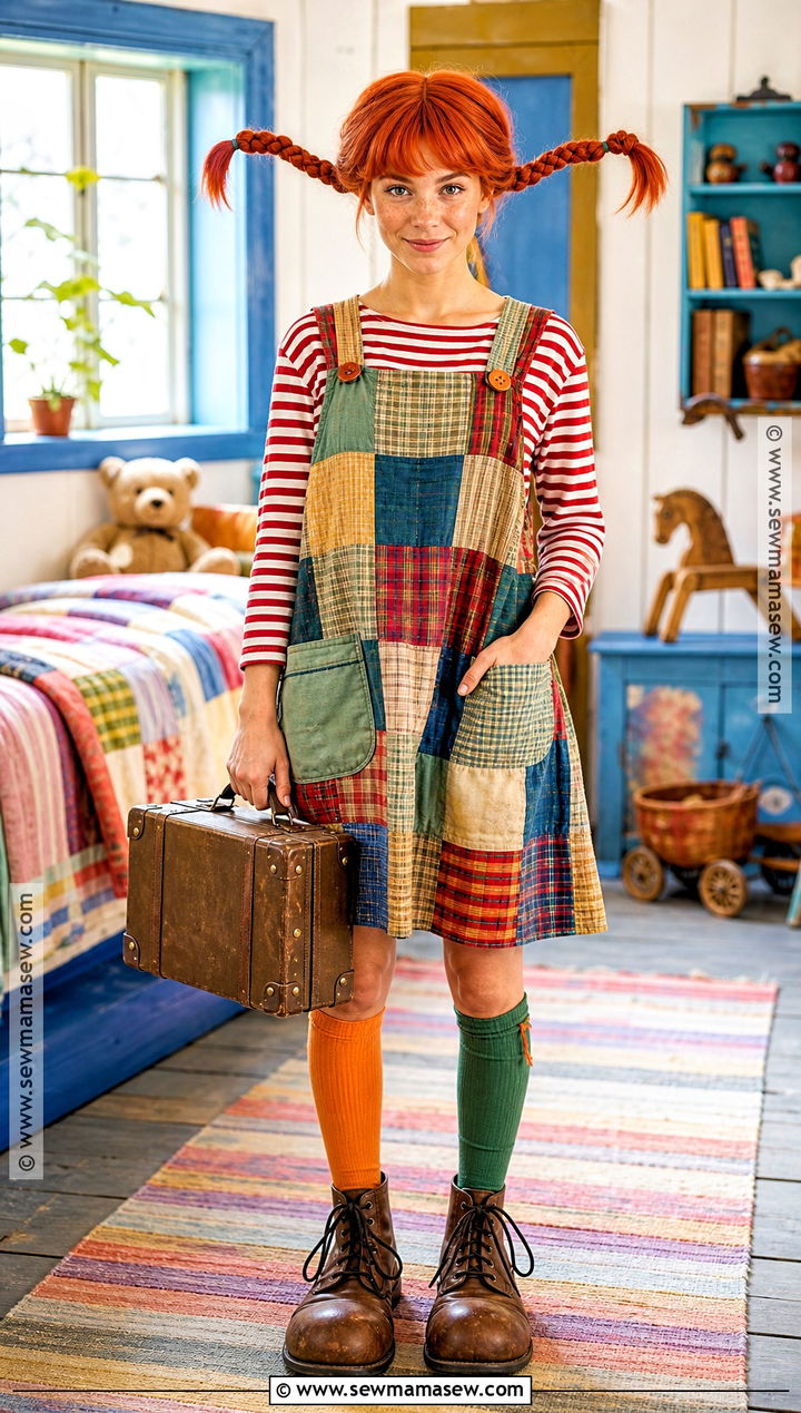 Pippi Longstocking Costume With Red Braids - 40 red hair costume ideas