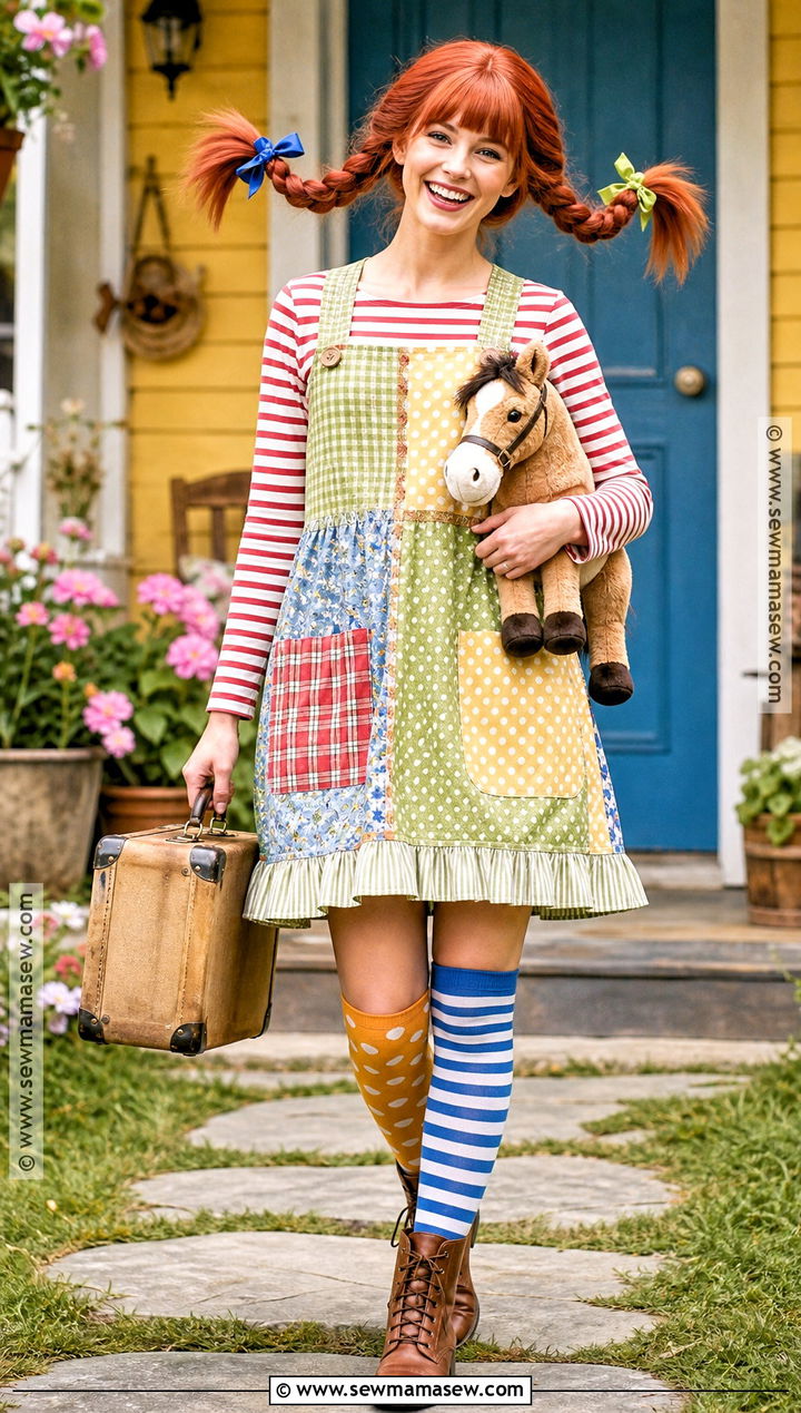 Pippi Longstocking Costume With Red Braids - 30 ginger halloween costumes red hair