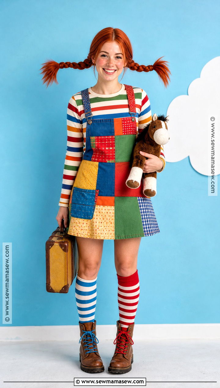 Pippi Longstocking Costume With Red Pigtails - 30 halloween costumes women red hair