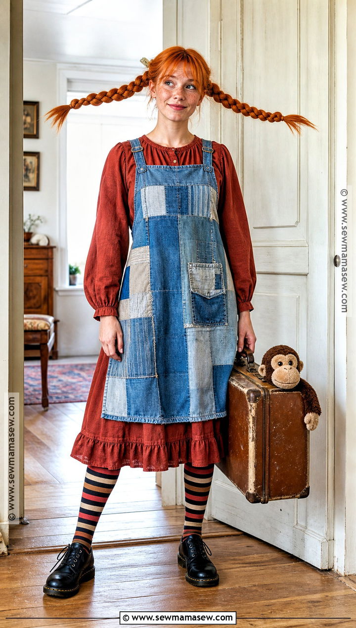 Pippi Longstocking Costume With Vintage Suitcase - 35 pippi longstocking costume ideas