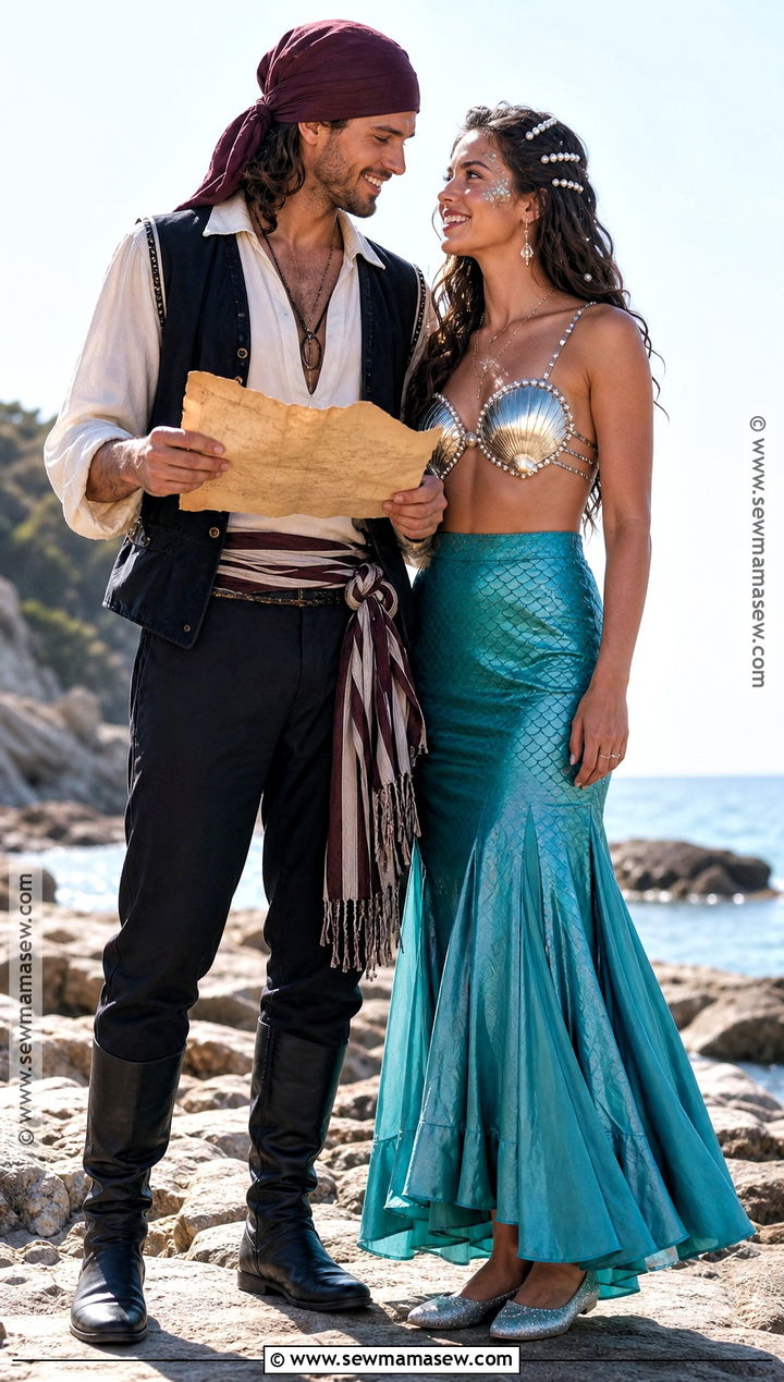 Pirate And Mermaid Couple Costume - 40 easy couple costumes